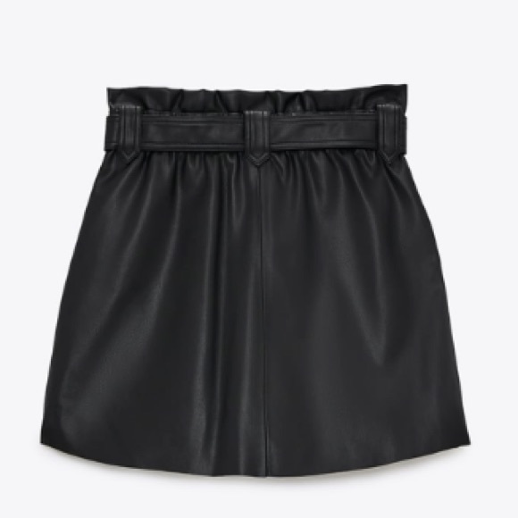 ZARA 🖤Faux Leather Paperbag Skirt Size S NWT - Picture 5 of 6